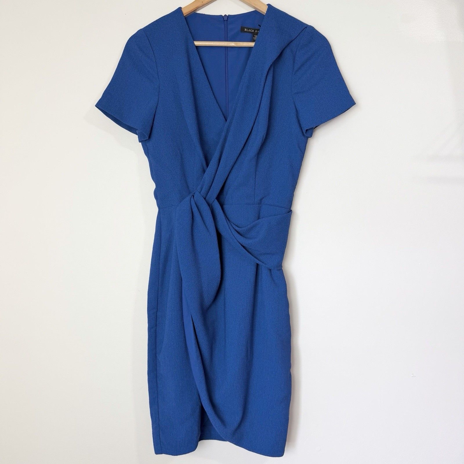 Black Halo Portia Mini Dress Blue Cobalt Crepe Nwt Women’s 6 New
